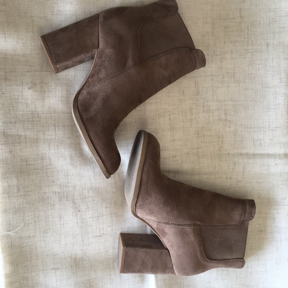 Wet Seal Camel Suede Booties